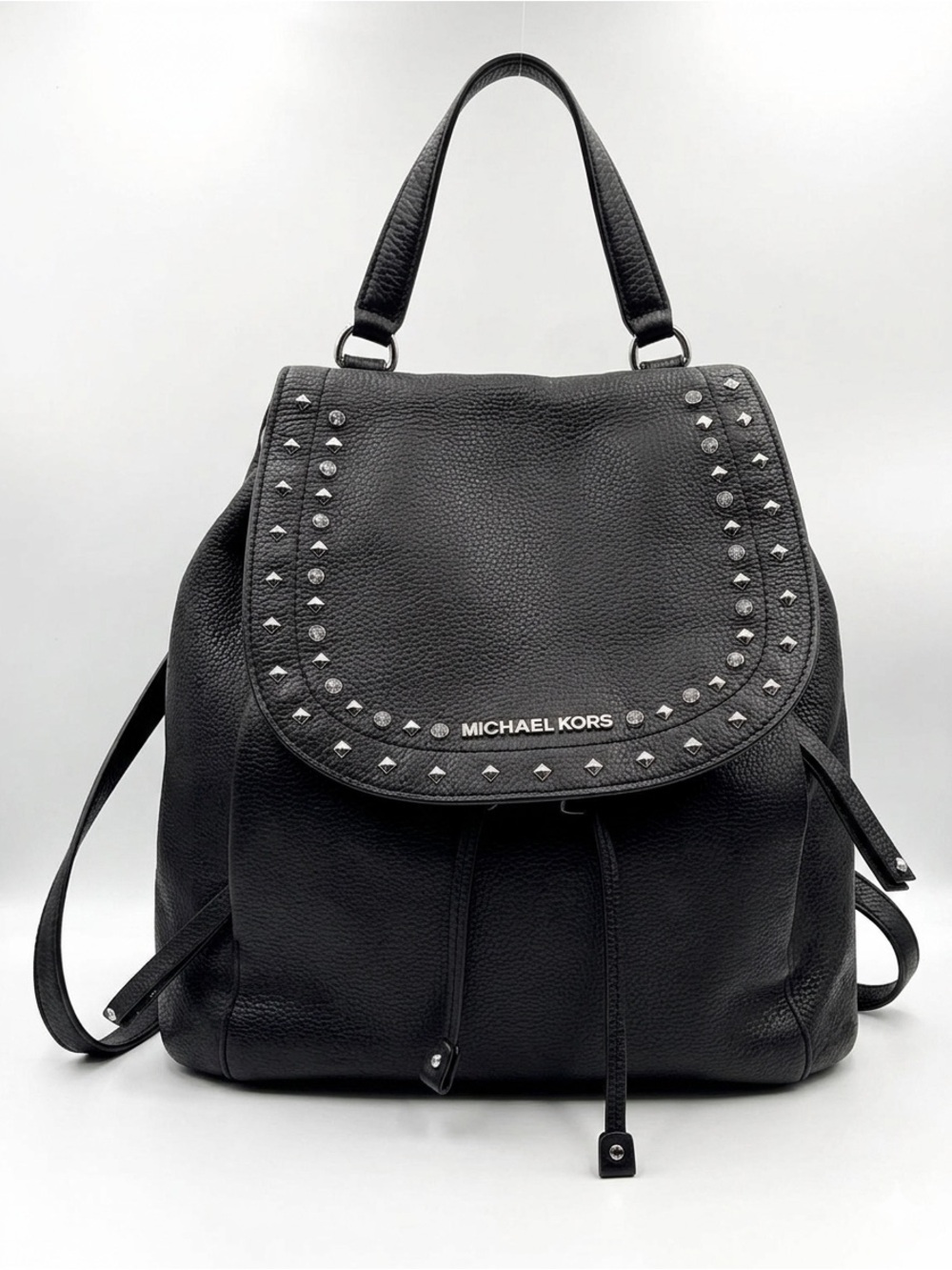 Michael Kors Riley Studded Pebbled Leather Large Backpack